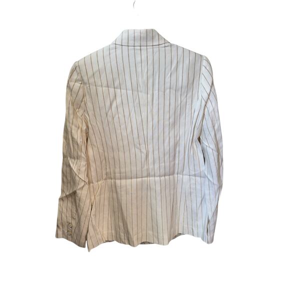 PAIGE NWT Rosette Striped Double Breasted Linen Blend Blazer Size 8 $379 MSRP - Picture 9 of 15